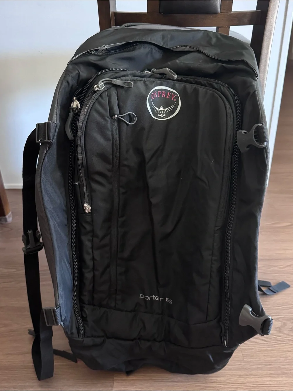 OSPREY Black Travel Backpack Porter 65